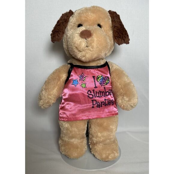 Build A Bear 15” Plush Dog With I Heart Slumber Parties Top - Picture 1 of 8